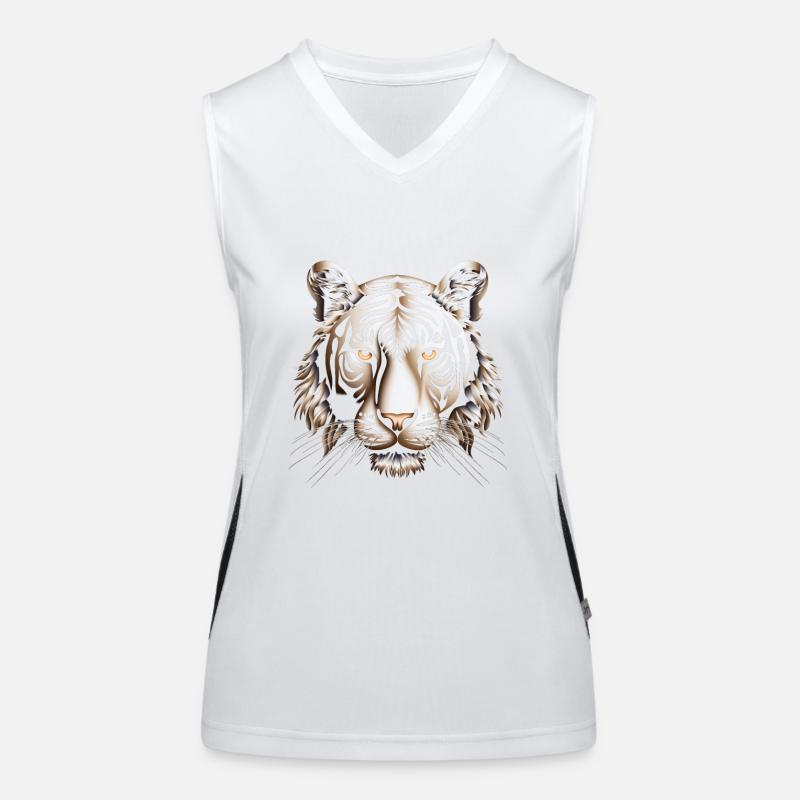 Dynamic Op Art Tiger Canvas Print Women's Functional Contrast Tank Top