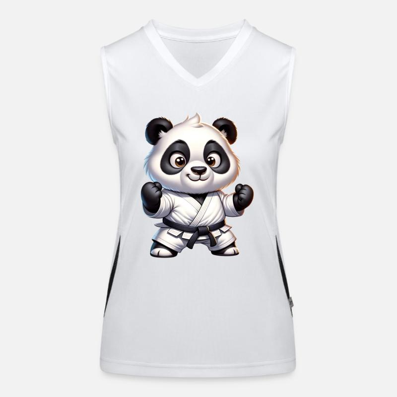 Karate Panda Funktionelles Kontrast-Tank Top für Frauen