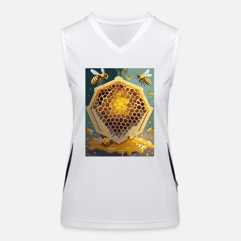 Ich bin ein cooler stolzer Imker-Logo-Designer Funktionelles Kontrast-Tank Top für Frauen