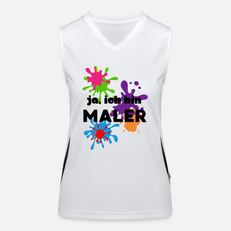 Ja ich bin Maler Funktionelles Kontrast-Tank Top für Frauen