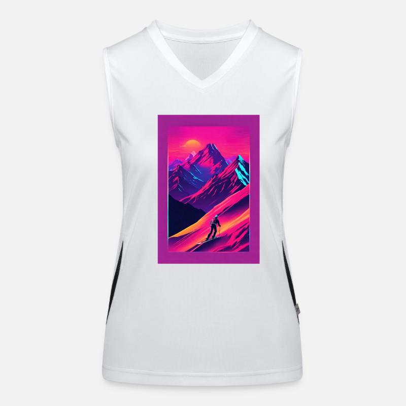 Mountains - Women's Functional Contrast Tank Top - white/black