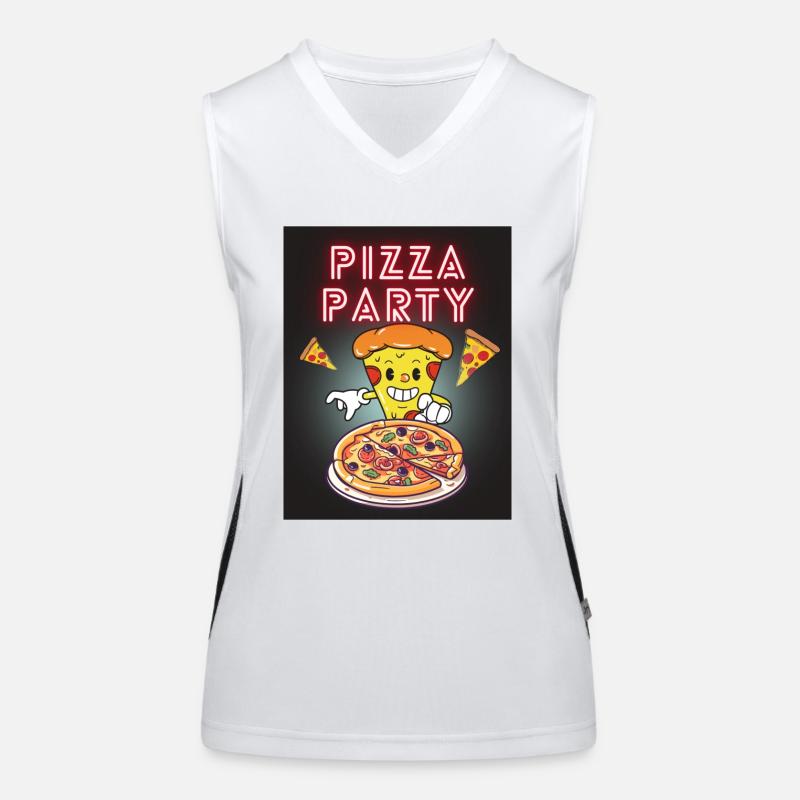 Pizza Party Women's Functional Contrast Tank Top