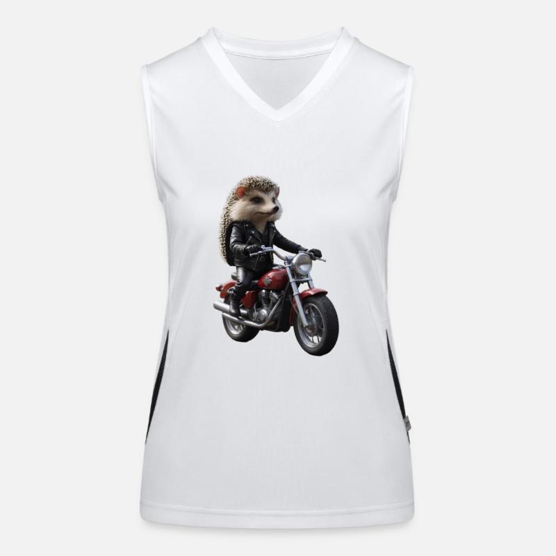 Biker hedgehog Women's Functional Contrast Tank Top