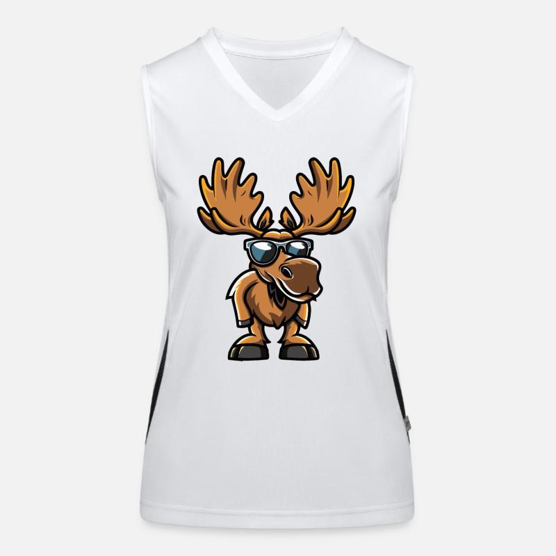 Elch Comic Cool Funktionelles Kontrast-Tank Top für Frauen