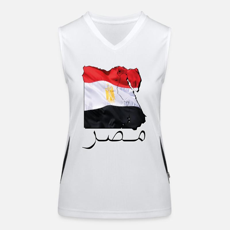Egypt Flag in Egypt Map EC Women's Functional Contrast Tank Top