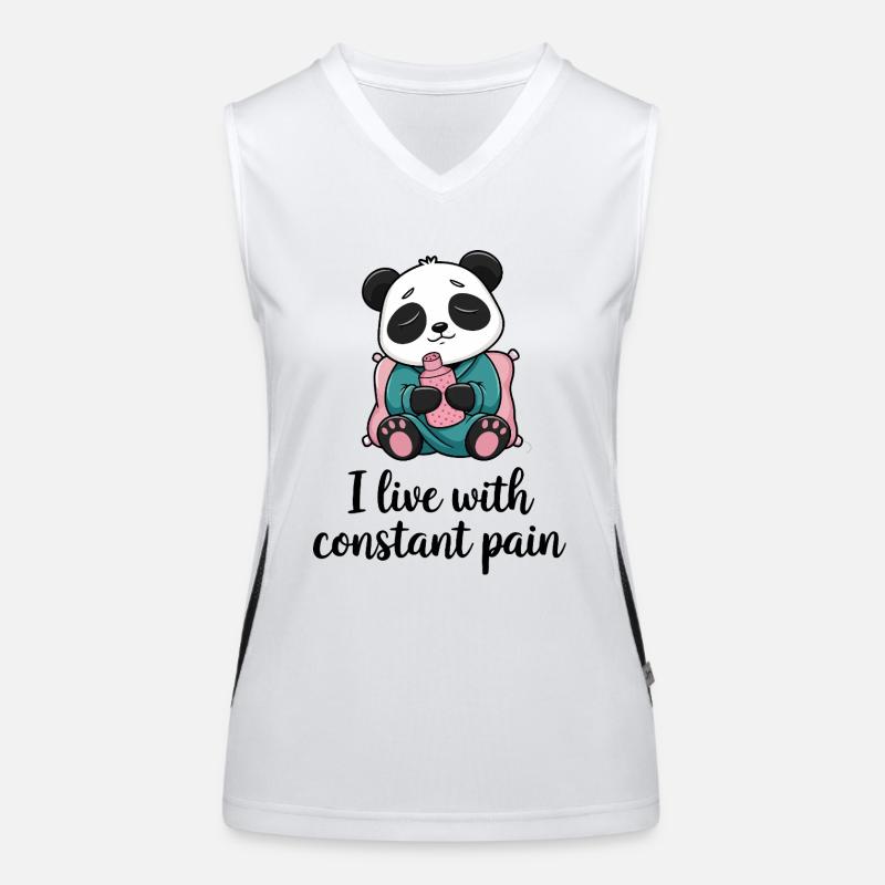 Panda avec une douleur constante Débardeur respirant contrasté Femme