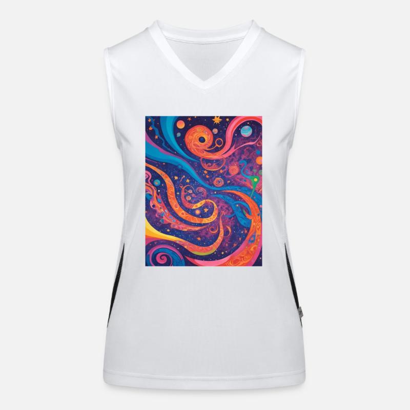 Kosmische Abstraktion Funktionelles Kontrast-Tank Top für Frauen