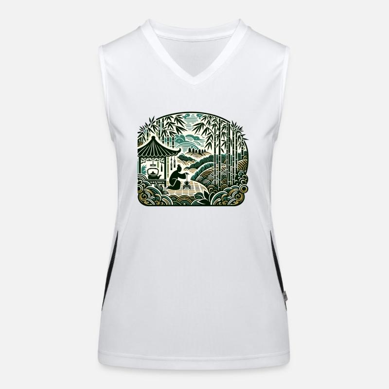 A person in a bamboo forest Women's Functional Contrast Tank Top