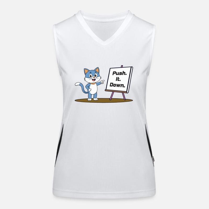 Push. It. Down. Funktionelles Kontrast-Tank Top für Frauen