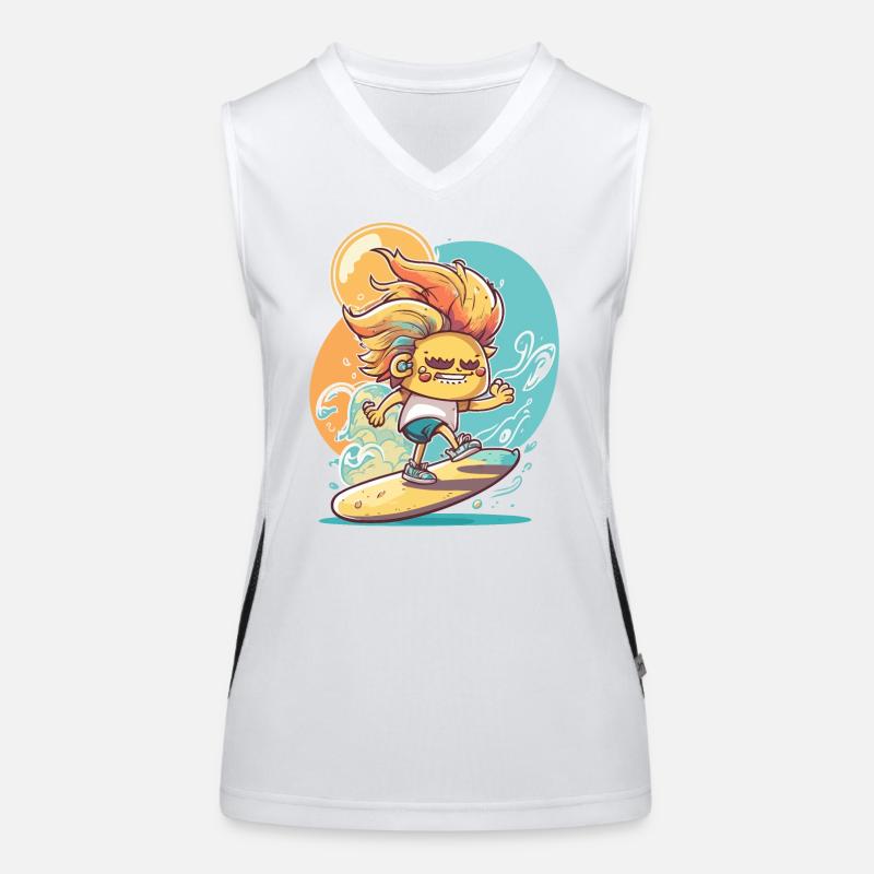 Auf den Wellen reiten Funktionelles Kontrast-Tank Top für Frauen