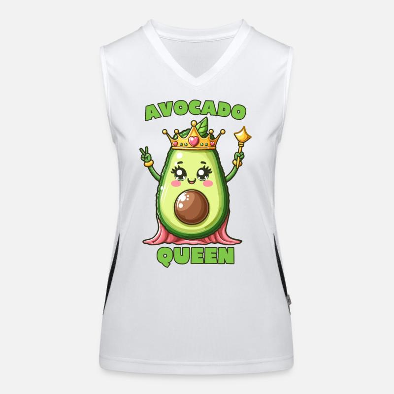 Avocado-Königin Funktionelles Kontrast-Tank Top für Frauen