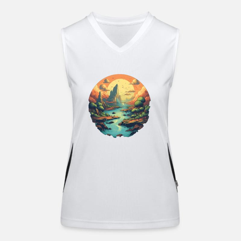Landschaft Funktionelles Kontrast-Tank Top für Frauen
