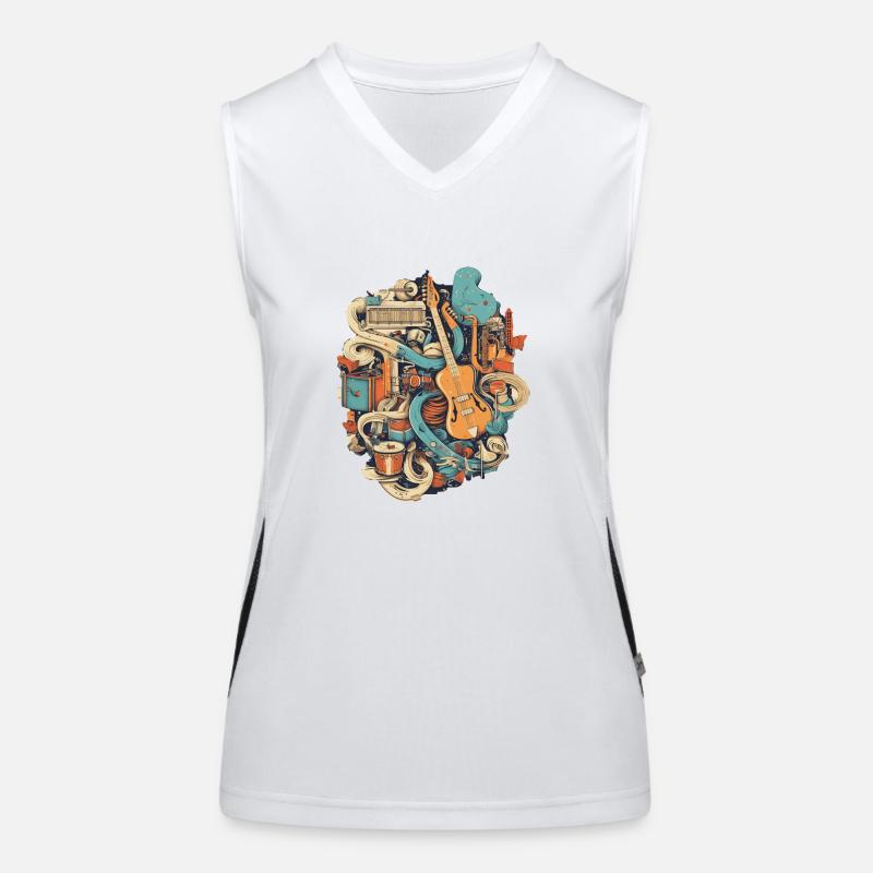 Music Instruments Women's Functional Contrast Tank Top