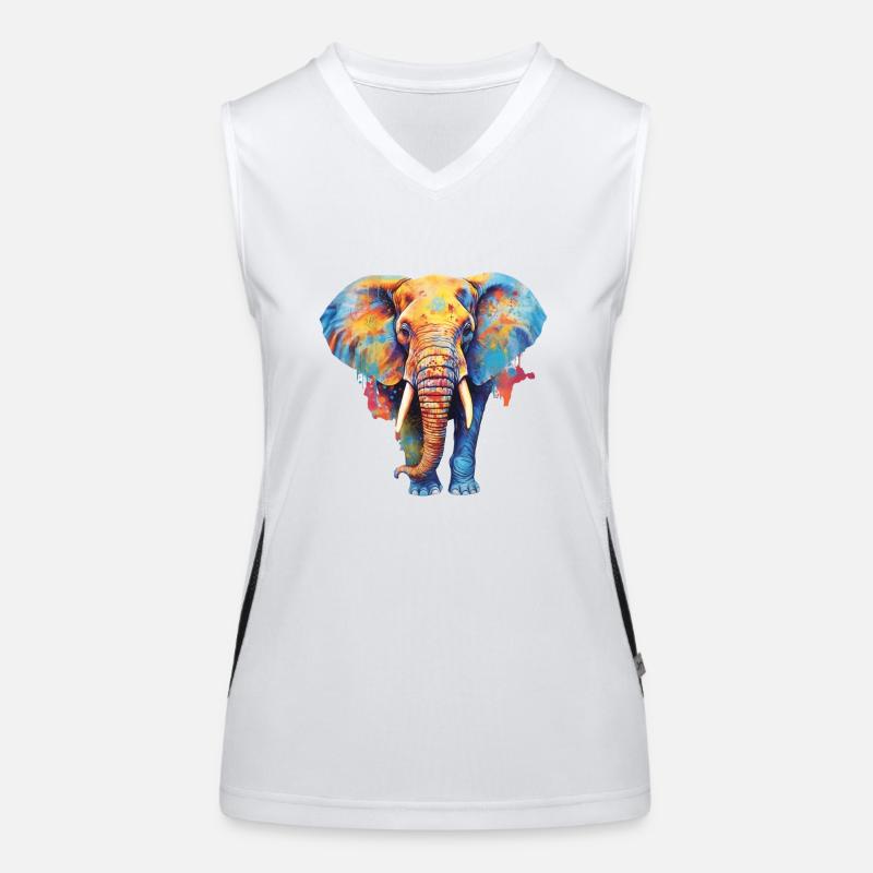 Elefant Funktionelles Kontrast-Tank Top für Frauen