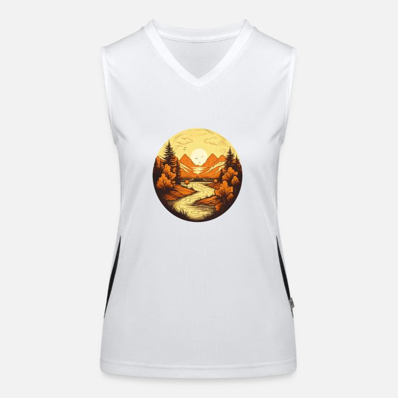 Herbstliche Landschaft Funktionelles Kontrast-Tank Top für Frauen