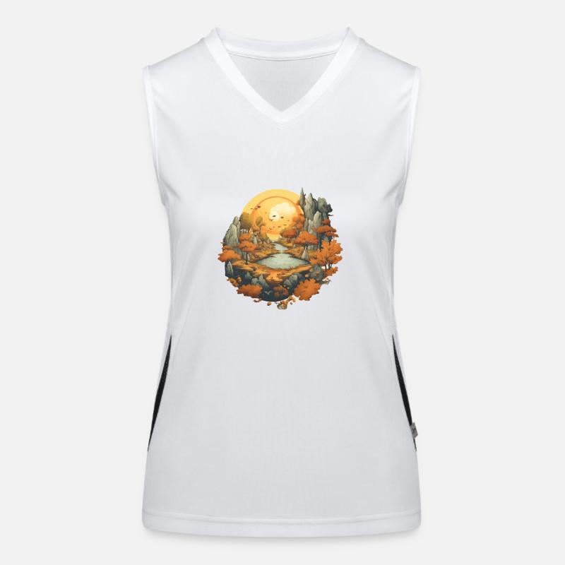 Herbstliche Landschaft Funktionelles Kontrast-Tank Top für Frauen