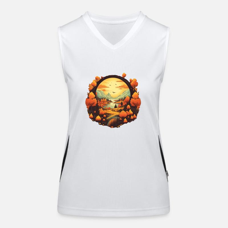 Herbstliche Landschaft Funktionelles Kontrast-Tank Top für Frauen