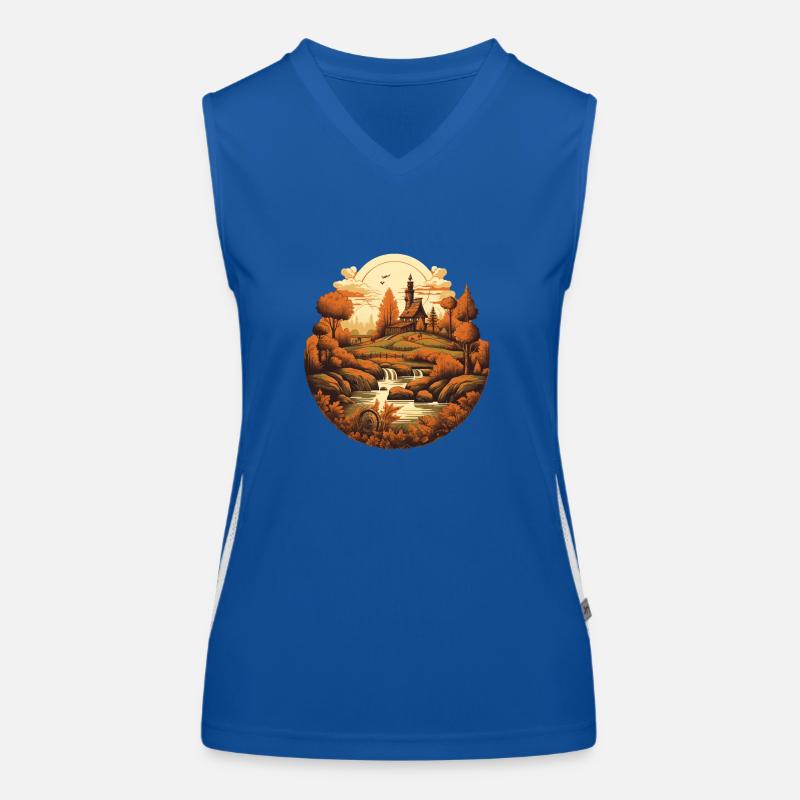 Herbstliche Landschaft Funktionelles Kontrast-Tank Top für Frauen