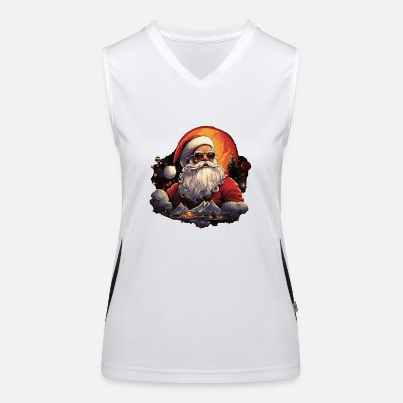 Weihnachtsmann Funktionelles Kontrast-Tank Top für Frauen