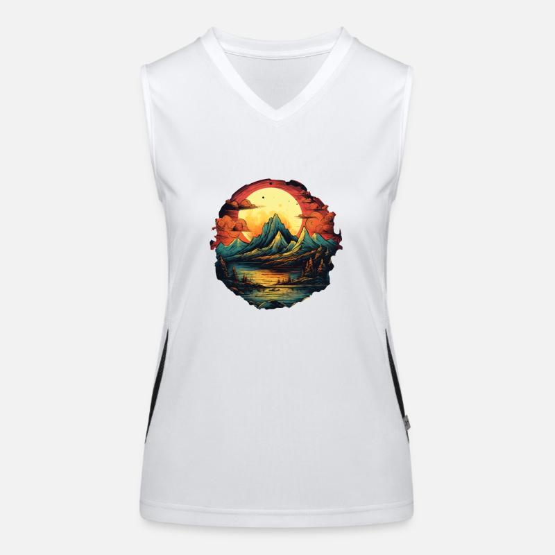 Landschaft Funktionelles Kontrast-Tank Top für Frauen