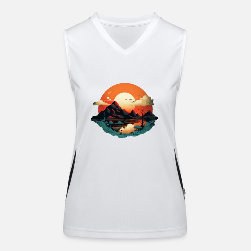 Landschaft Funktionelles Kontrast-Tank Top für Frauen