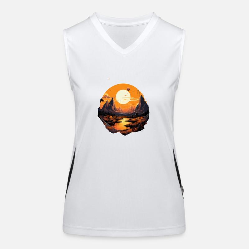 Landschaft Funktionelles Kontrast-Tank Top für Frauen