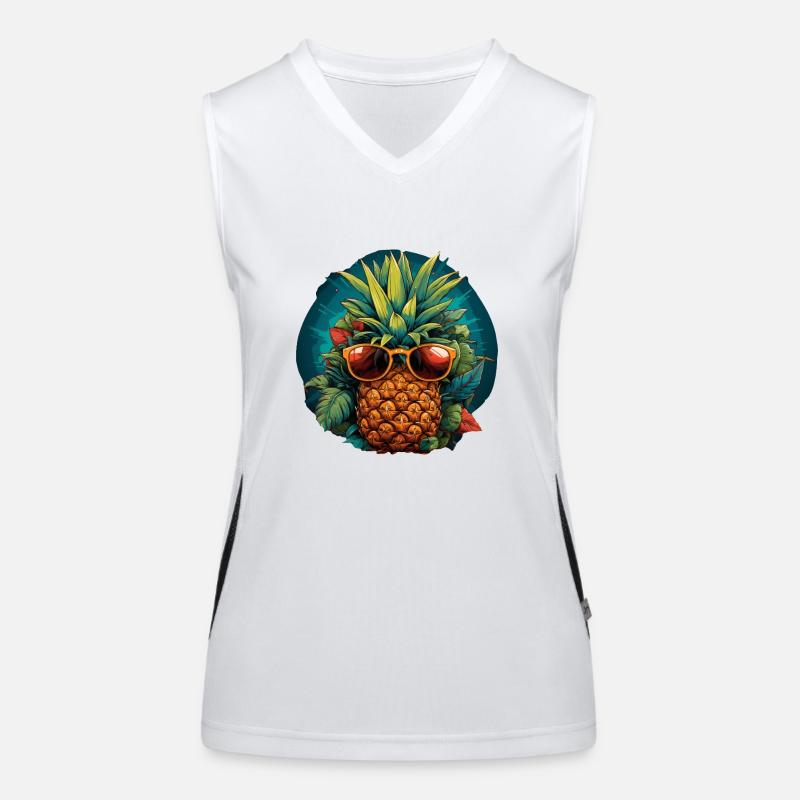 Ananas Funktionelles Kontrast-Tank Top für Frauen