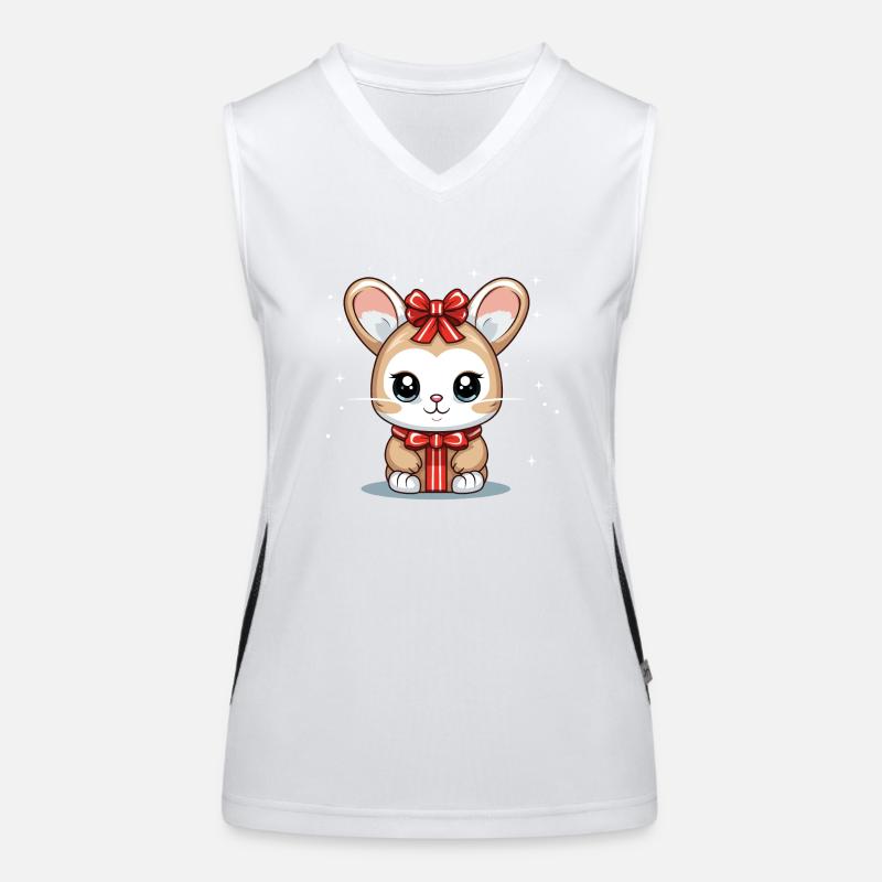 Design de Noël lapin - Style Kawaii Débardeur respirant contrasté Femme