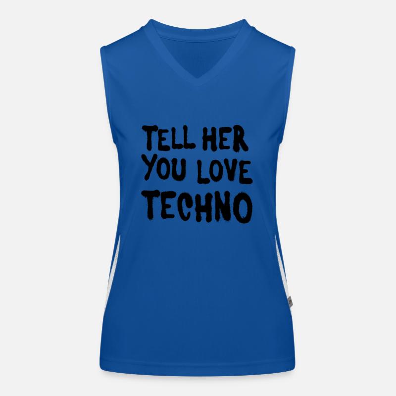 Sagen Sie ihr, Sie Techno lieben Funktionelles Kontrast-Tank Top für Frauen