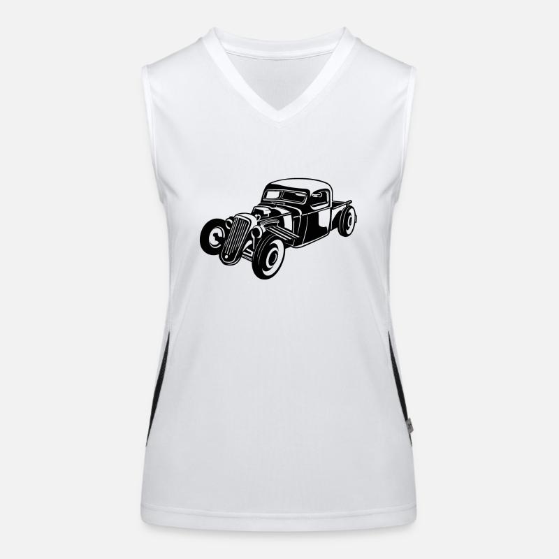 Hot Rod / Rat Rod 08_white Women's Functional Contrast Tank Top
