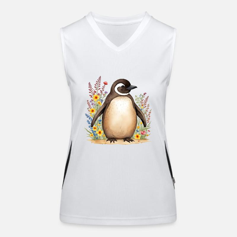 Niedlicher Pinguin Funktionelles Kontrast-Tank Top für Frauen