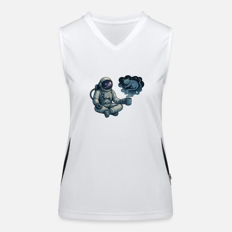 Kosmische Kaffeepause Funktionelles Kontrast-Tank Top für Frauen