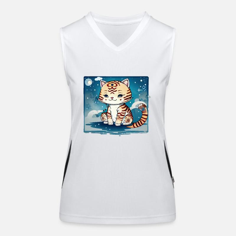 Ein Katzen Design, das nicht süßer sein könnte. Funktionelles Kontrast-Tank Top für Frauen