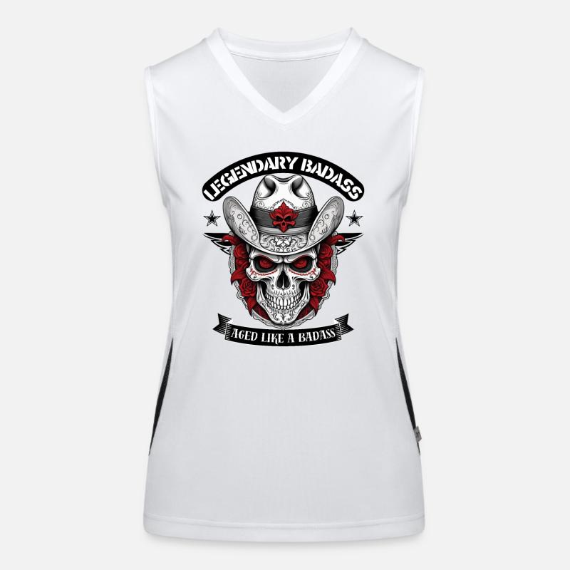 "Legendary Badass." Women's Functional Contrast Tank Top