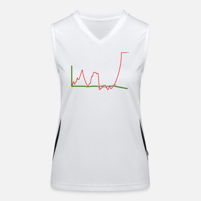 LEBENSDAUER-KURVE Funktionelles Kontrast-Tank Top für Frauen