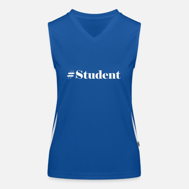 #Student Logo Weiß Funktionelles Kontrast-Tank Top für Frauen