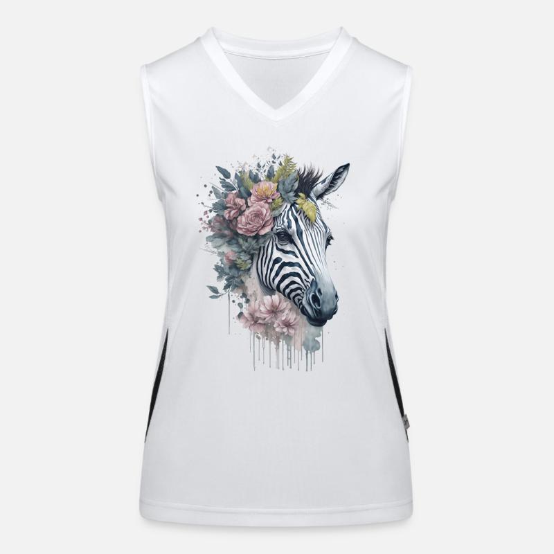 Florales Zebra Funktionelles Kontrast-Tank Top für Frauen