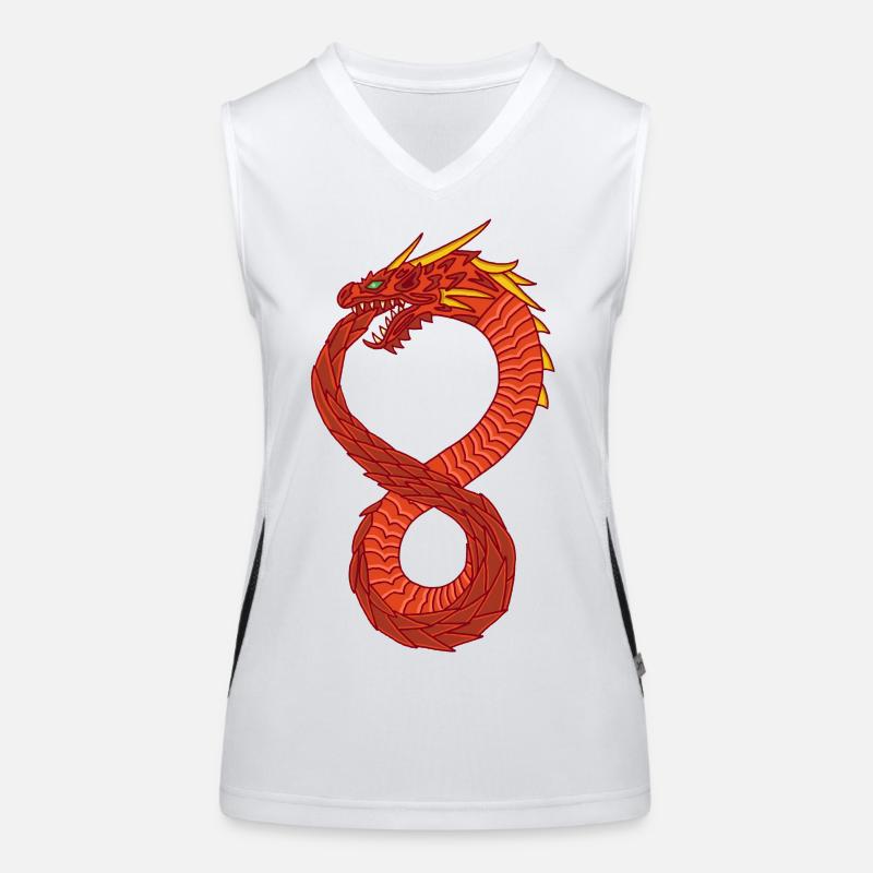 Unendlicher Drache Funktionelles Kontrast-Tank Top für Frauen
