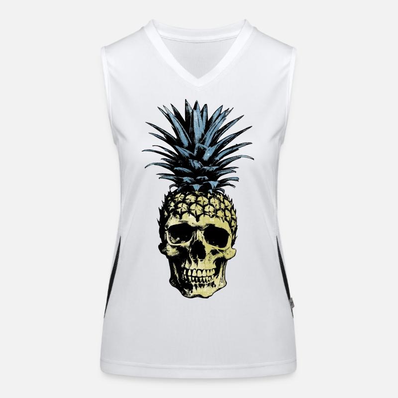 PINEAPPLE SKULL LIGHT BACKGROUNDS Women's Functional Contrast Tank Top