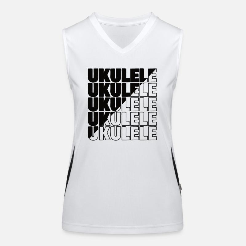 Ukulele typography diagonal Women's Functional Contrast Tank Top