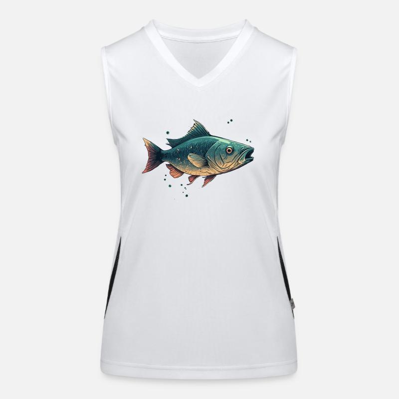 Fisch Funktionelles Kontrast-Tank Top für Frauen