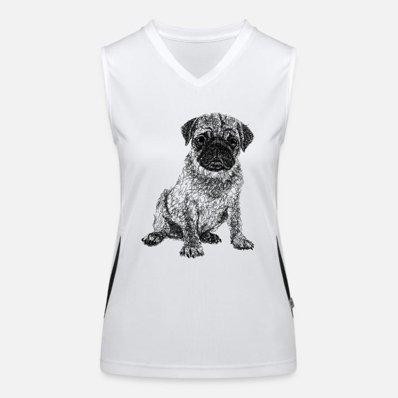 Mops Funktionelles Kontrast-Tank Top für Frauen