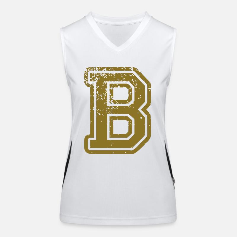 B - Buchstabe Funktionelles Kontrast-Tank Top für Frauen