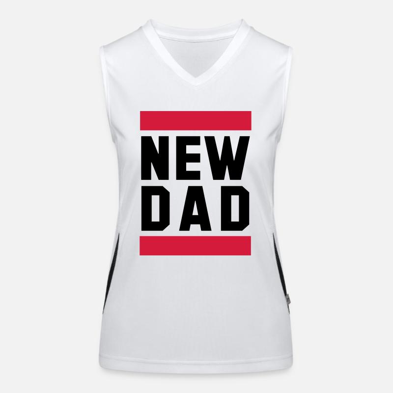 NEW DAD Funny Pregnancy Design Women's Functional Contrast Tank Top