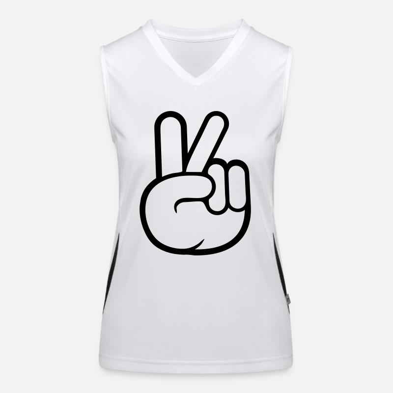 Peace Zeichen Hand Frieden Cool Funktionelles Kontrast-Tank Top für Frauen