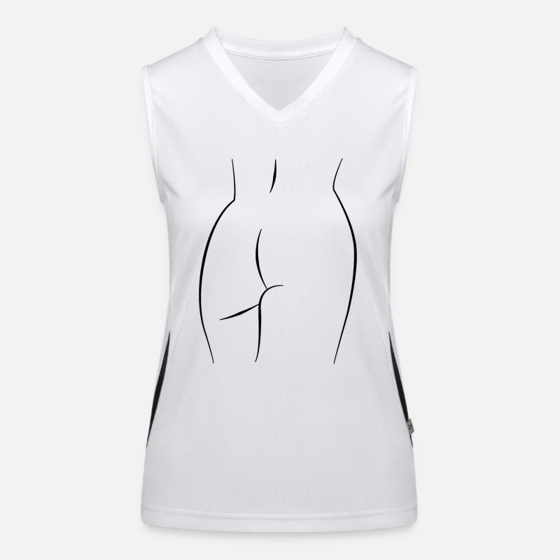 Strichzeichnung eines Funktionelles Kontrast-Tank Top für Frauen