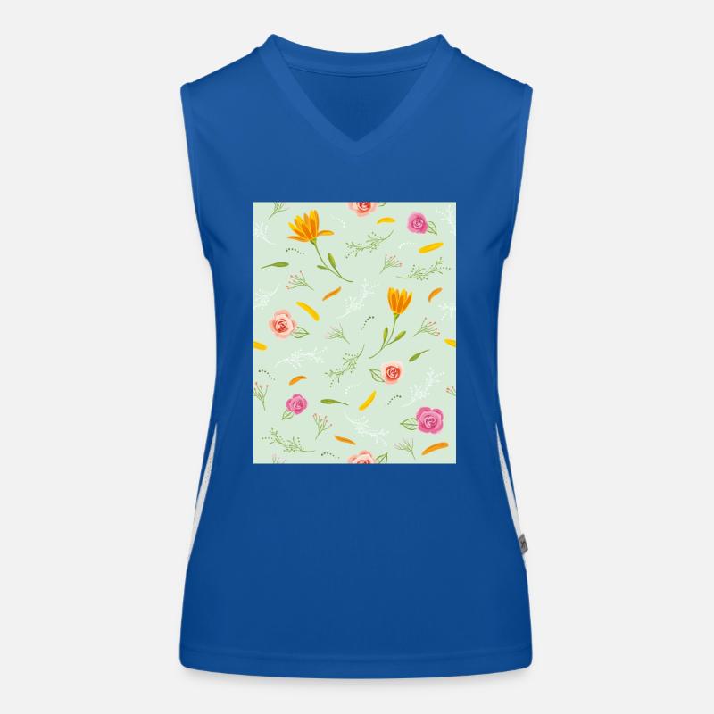 Beautiful pattern with flowers Women's Functional Contrast Tank Top