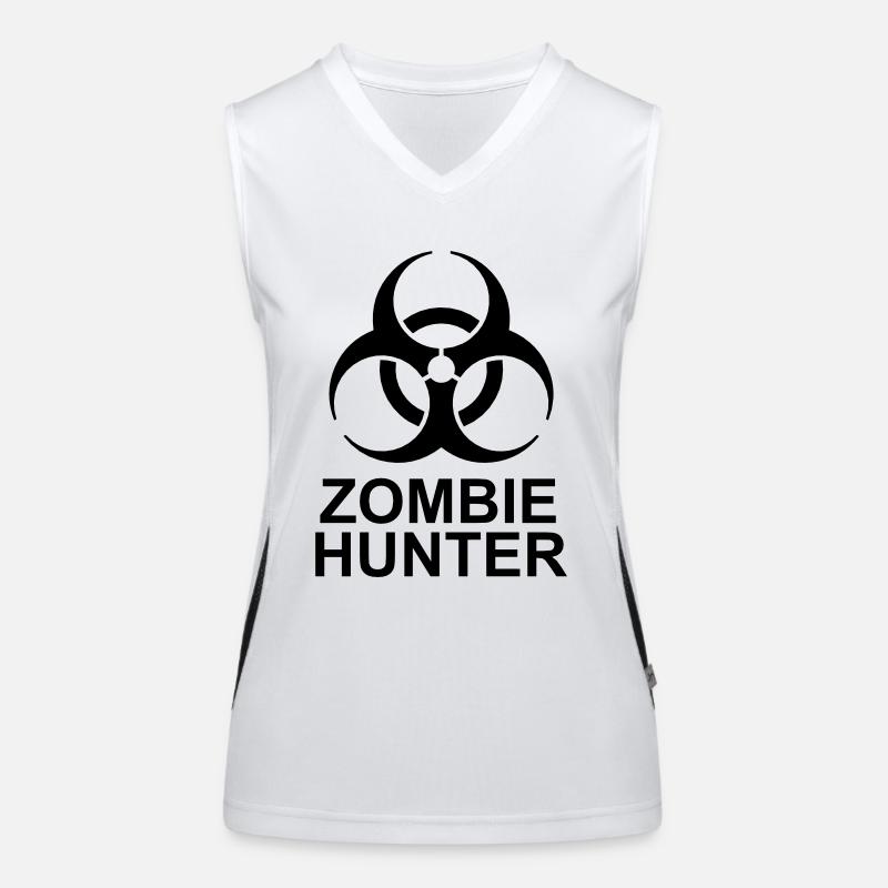 Chasseur de zombies Citation d’Halloween Débardeur respirant contrasté Femme