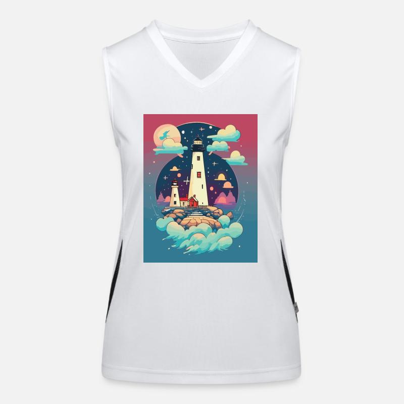 Leuchtturm Funktionelles Kontrast-Tank Top für Frauen