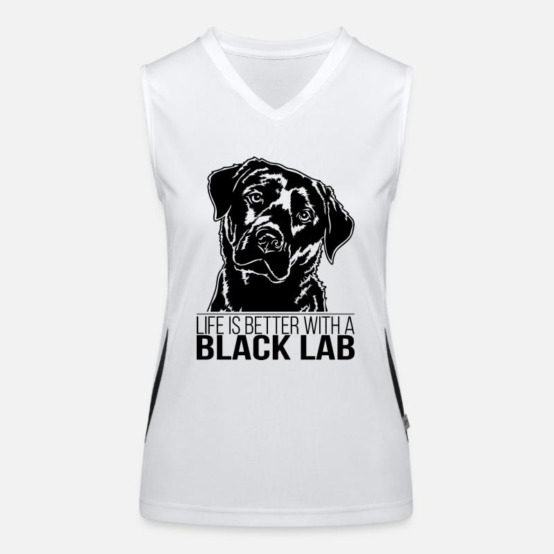 Black Lab Labrador life is better Wilsigns Labbi Women's Functional Contrast Tank Top